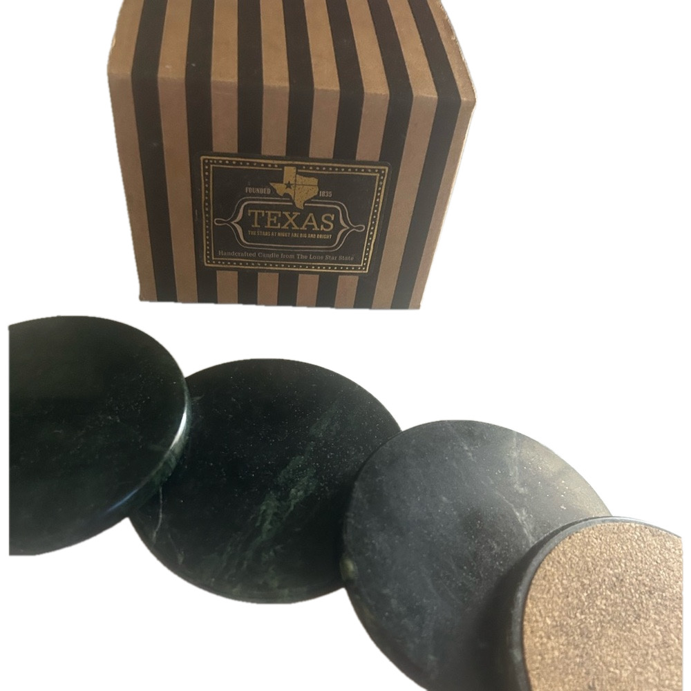 🍀 3 for $25 Black and Brown Marble Coaster Set Non Slip or Scratch Bottom
